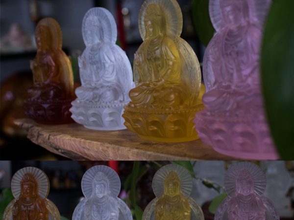 Tượng Phật Bà Quan Âm Để Ô Tô Bằng Lưu Ly Đẹp