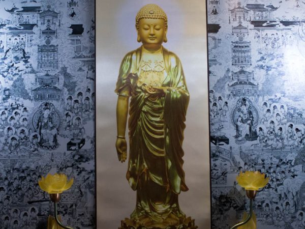 Tranh Lụa Phật A Di Đà Tịnh Tông Nền Vàng