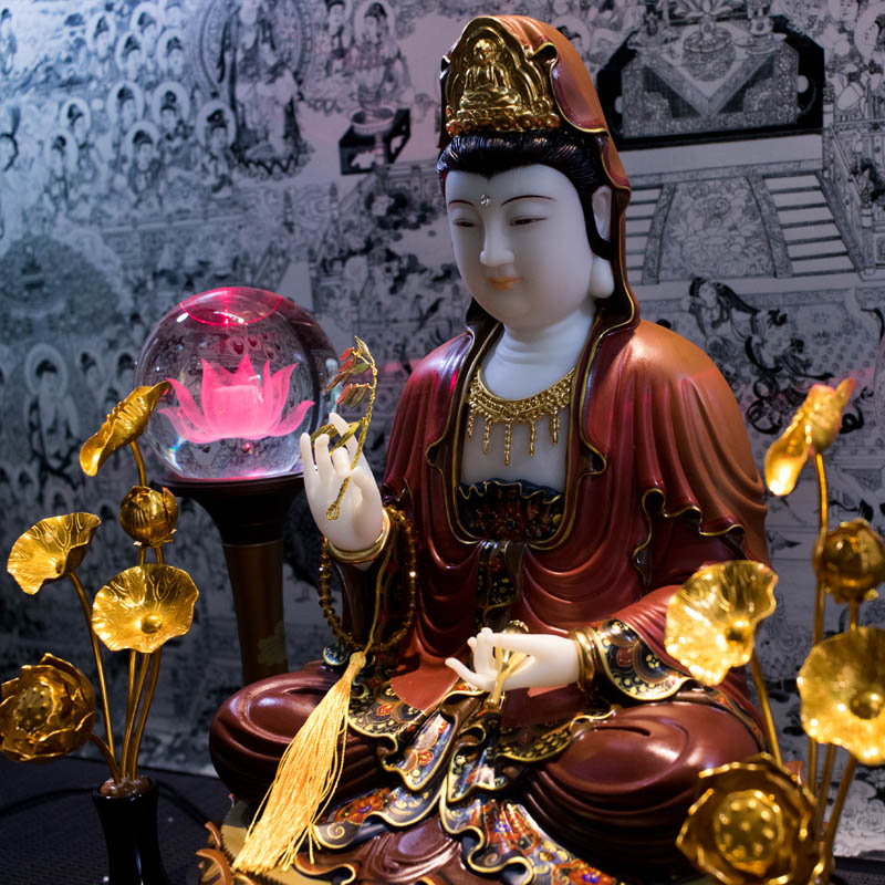 Tượng Phật Quan Âm Đá Bạch Ngọc