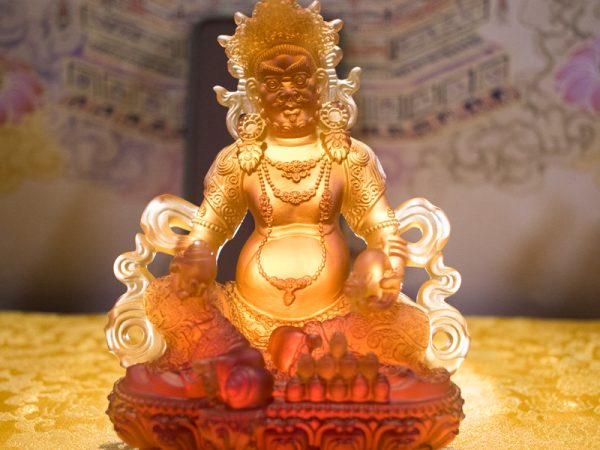 Tượng Hoàng Thần Tài Dzambala bằng lưu ly (mật tông) 15cm