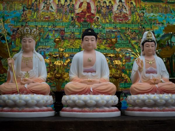 Tượng Sa Bà Tam Thánh đá khoáng cao cấp 40cm