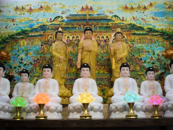 Bộ đèn cúng Phật Dược Sư, 7 Tượng Phật Dược Sư
