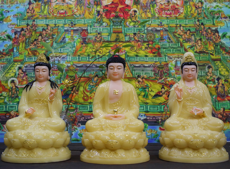 Tượng Phật Di Đà Quan Âm và Đại Thế Chí Bồ Tát