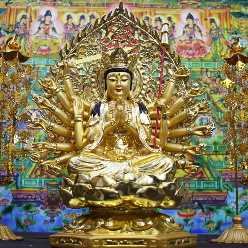 Đèn led 3D hình Phật  Phật Thích Ca Mẫu hình ngồi  Đế gỗ 16 màu