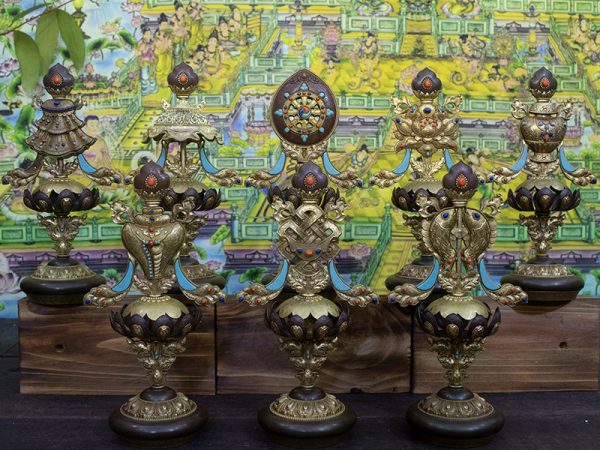Bộ Bát Kiết Tường đồng nguyên chất bát cát tường thờ cúng