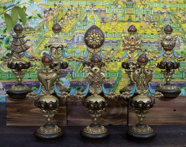 Bộ Bát Kiết Tường đồng nguyên chất bát cát tường thờ cúng